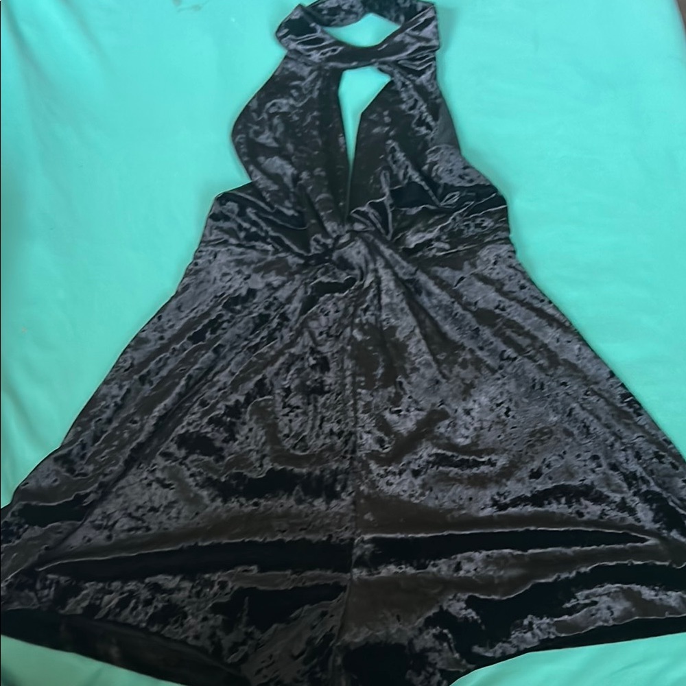 Astr Black Halter Romper Shorts